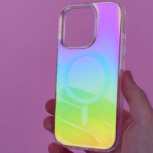 Чохол TPU Galaxy Sparkle (MagFit) для Apple iPhone 15 (6.1") Chroma+Glitter