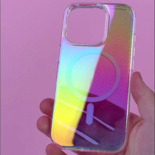 Чохол TPU Galaxy Sparkle (MagFit) для Apple iPhone 15 (6.1") Chroma+Glitter
