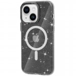 Чохол TPU Galaxy Sparkle (MagFit) для Apple iPhone 15 (6.1") Black+Glitter