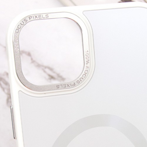 Чехол TPU+Glass Sapphire Midnight Open Camera с MagSafe для Apple iPhone 15 Plus (6.7") Белый / White