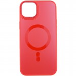 Чехол TPU+Glass Sapphire Midnight Open Camera с MagSafe для Apple iPhone 15 Plus (6.7") Красный / Red