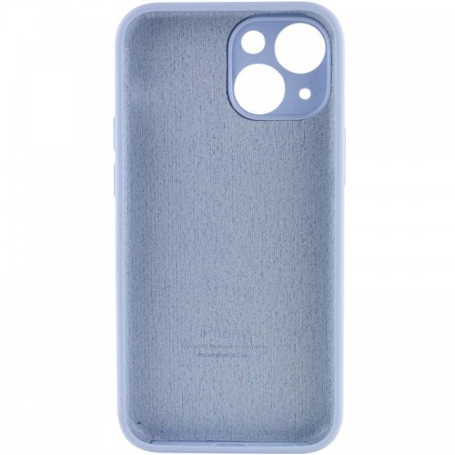 Чехол Silicone Case Full Camera Protective (AA) для Apple iPhone 15 (6.1") Голубой / Lilac Blue