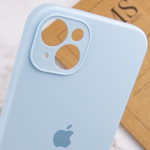 Чехол Silicone Case Full Camera Protective (AA) для Apple iPhone 15 (6.1") Голубой / Sweet Blue