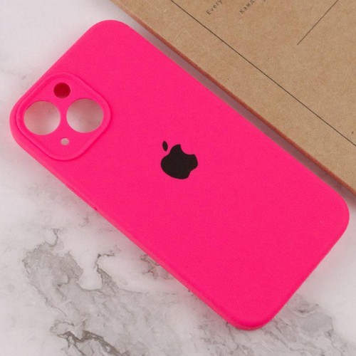 Чохол Silicone Case Full Camera Protective (AA) для Apple iPhone 15 (6.1") Рожевий / Barbie pink