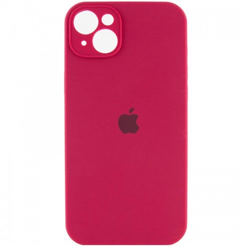 Чехол Silicone Case Full Camera Protective (AA) для Apple iPhone 15 Plus (6,7") Красный / Rose Red