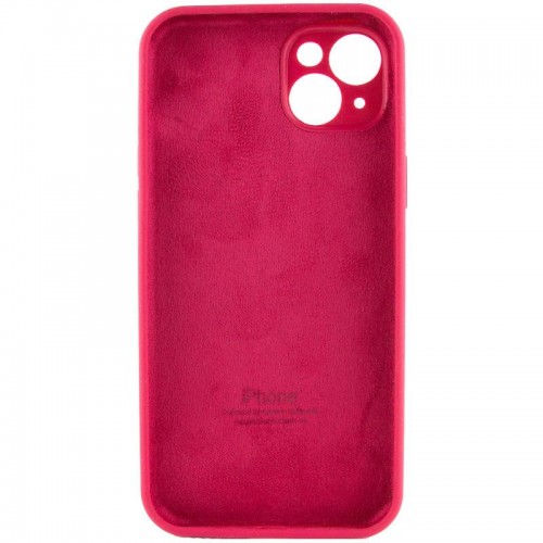 Чехол Silicone Case Full Camera Protective (AA) для Apple iPhone 15 Plus (6,7") Красный / Rose Red