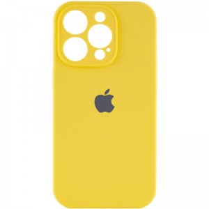 Чехол Silicone Case Full Camera Protective (AA) для Apple iPhone 15 Pro (6,1") Жёлтый / Yellow