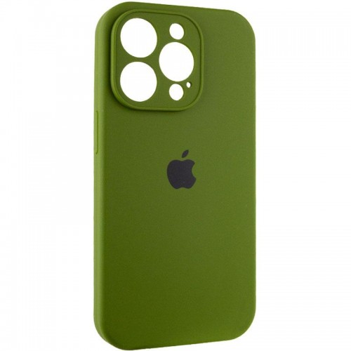Чохол Silicone Case Full Camera Protective (AA) для Apple iPhone 15 Pro (6.1") Зелений / Dark Olive