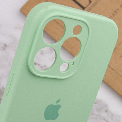 Чехол Silicone Case Full Camera Protective (AA) для Apple iPhone 15 Pro (6.1") Зелёный / Фисташковый