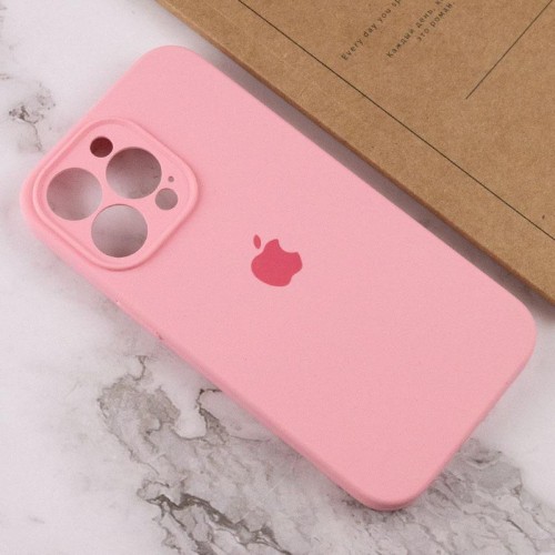 Чохол Silicone Case Full Camera Protective (AA) для Apple iPhone 15 Pro (6.1") Рожевий / Light pink