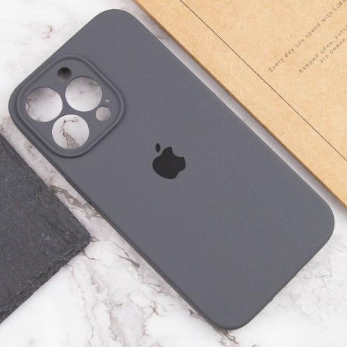 Чохол Silicone Case Full Camera Protective (AA) для Apple iPhone 15 Pro (6.1") Сірий / Dark Gray