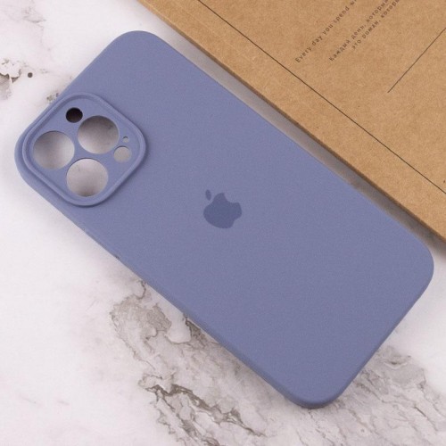 Чехол Silicone Case Full Camera Protective (AA) для Apple iPhone 15 Pro (6.1") Серый / Lavender Gray