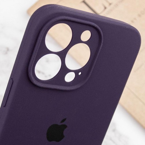 Чехол Silicone Case Full Camera Protective (AA) для Apple iPhone 15 Pro (6.1") Фиолетовый / Elderberry