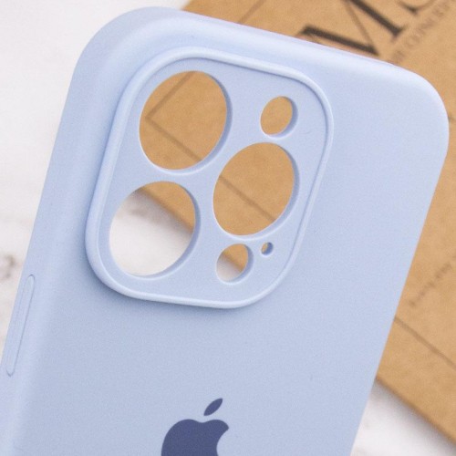 Чехол Silicone Case Full Camera Protective (AA) для Apple iPhone 15 Pro Max (6.7") Голубой / Lilac Blue