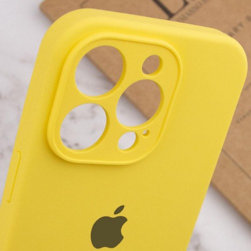 Чехол Silicone Case Full Camera Protective (AA) для Apple iPhone 15 Pro Max (6.7") Жёлтый / Yellow