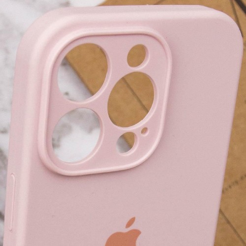 Чехол Silicone Case Full Camera Protective (AA) для Apple iPhone 15 Pro Max (6.7") Розовый / Chalk Pink