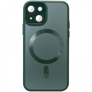 Чехол TPU+Glass Sapphire Midnight с MagSafe для Apple iPhone 15 (6.1") Зелёный / Forest green
