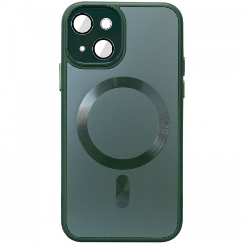 Чехол TPU+Glass Sapphire Midnight с MagSafe для Apple iPhone 15 (6.1") Зелёный / Forest green