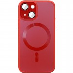 Чехол TPU+Glass Sapphire Midnight с MagSafe для Apple iPhone 15 (6.1") Красный / Red