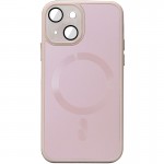 Чехол TPU+Glass Sapphire Midnight с MagSafe для Apple iPhone 15 (6.1") Розовый / Pink Sand
