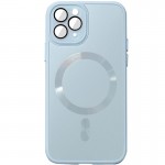 Чехол TPU+Glass Sapphire Midnight с MagSafe для Apple iPhone 15 Pro (6.1") Голубой / Blue