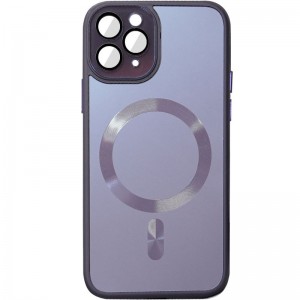 Чехол TPU+Glass Sapphire Midnight с MagSafe для Apple iPhone 15 Pro (6.1") Фиолетовый / Deep Purple