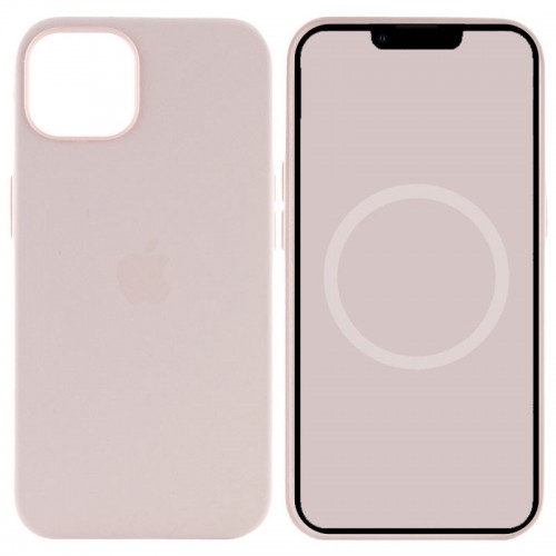 Чохол Silicone case (AAA) with Magsafe and Animation для Apple iPhone 15 (6.1") Рожевий / Light pink