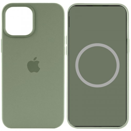 Чехол Silicone case (AAA) with Magsafe and Animation для Apple iPhone 15 (6.1") Зелёный / Cypress