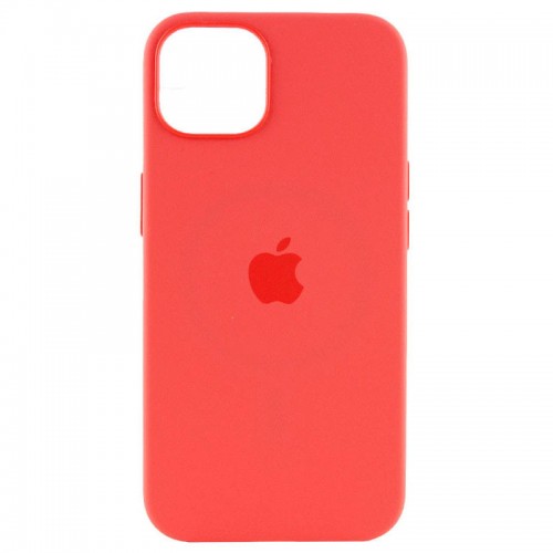 Чехол Silicone case (AAA) with Magsafe and Animation для Apple iPhone 15 (6.1") Красный / Гуава
