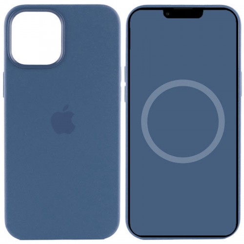 Чохол Silicone case (AAA) with Magsafe and Animation для Apple iPhone 15 Plus (6.7") Синій / Winter blue