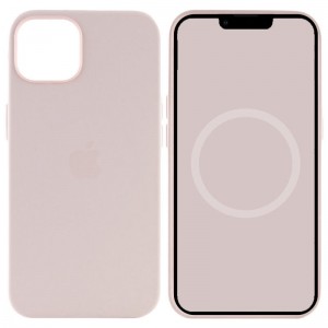 Чехол Silicone case (AAA) с Magsafe и анимацией для Apple iPhone 15 Pro (6.1") Розовый / Light pink