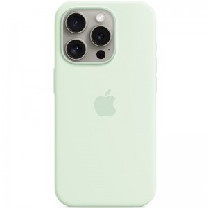 Чохол Silicone case (AAA) with Magsafe and Animation для Apple iPhone 15 Pro (6.1") М'ятний / Soft Mint