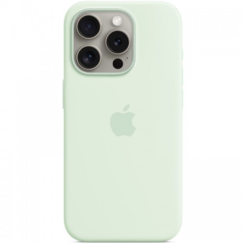 Чехол Silicone case (AAA) with Magsafe and Animation для Apple iPhone 15 Pro (6.1") Мятный / Soft Mint