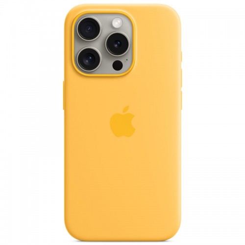 Чохол Silicone case (AAA) with Magsafe and Animation для Apple iPhone 15 Pro Max (6.7") Жовтий / Sunshine