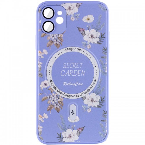 TPU+PC чехол Secret Garden с MagSafe для Apple iPhone 12 (6.1") Сиреневый