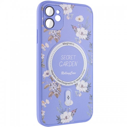 TPU+PC чехол Secret Garden с MagSafe для Apple iPhone 12 (6.1") Сиреневый