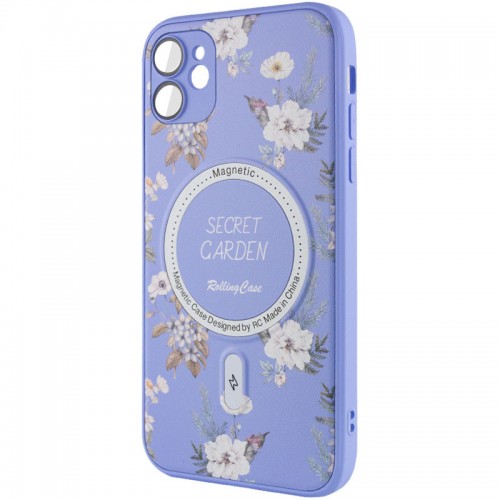 TPU+PC чехол Secret Garden с MagSafe для Apple iPhone 12 (6.1") Сиреневый