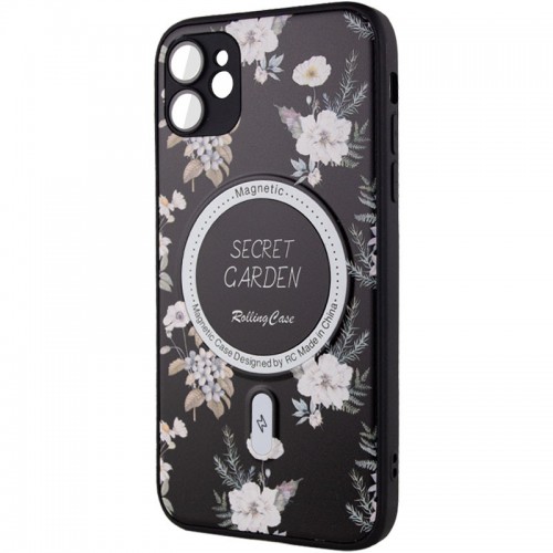 Чехол TPU+PC Secret Garden с MagSafe для Apple iPhone 12 (6.1") Черный