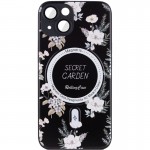 Чехол TPU+PC Secret Garden с MagSafe для Apple iPhone 15 (6.1") Черный