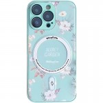 TPU+PC чехол Secret Garden с MagSafe для Apple iPhone 15 Pro (6.1") мятный