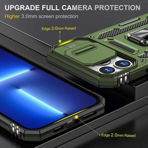 Ударостійкий чохол Camshield Army Ring для Apple iPhone 12 Pro / 12 (6.1") Оливковий / Army Green