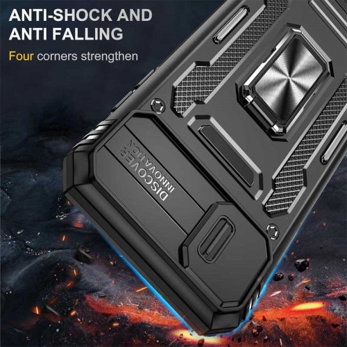 Ударостійкий чохол Camshield Army Ring для Apple iPhone X / XS (5.8") Чорний / Black