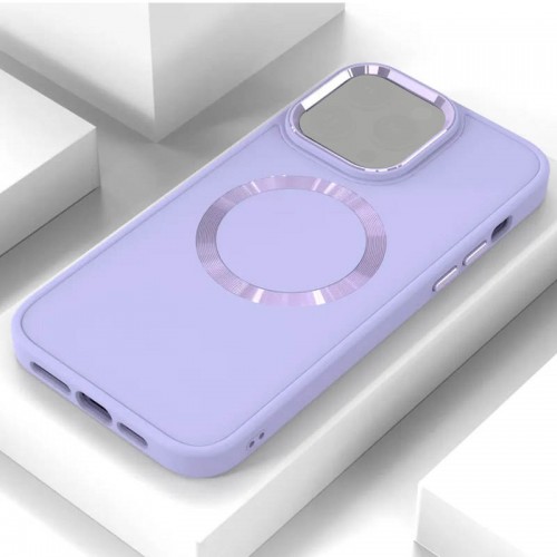 TPU чохол Bonbon Metal Style with MagSafe для Apple iPhone 15 (6.1") Бузковий / Dasheen