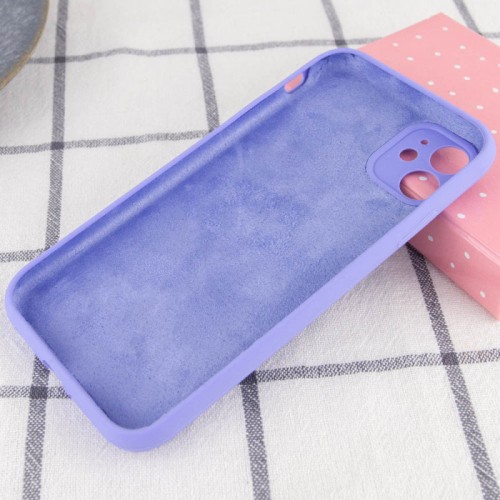 Чехол Silicone Case Full Camera Protective (AA) NO LOGO для Apple iPhone 12 (6.1") Сиреневый / Dasheen