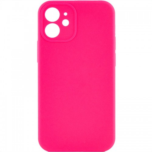 Чохол Silicone Case Full Camera Protective (AA) NO LOGO для Apple iPhone 12 (6.1") Рожевий / Barbie pink