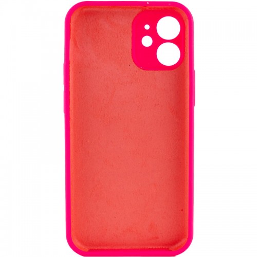 Чохол Silicone Case Full Camera Protective (AA) NO LOGO для Apple iPhone 12 (6.1") Рожевий / Barbie pink