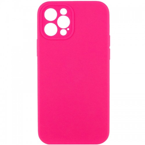 Чехол Silicone Case Full Camera Protective (AA) NO LOGO для Apple iPhone 12 Pro Max (6,7") Розовый / Barbie pink