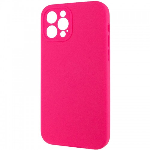 Чехол Silicone Case Full Camera Protective (AA) NO LOGO для Apple iPhone 12 Pro Max (6,7") Розовый / Barbie pink