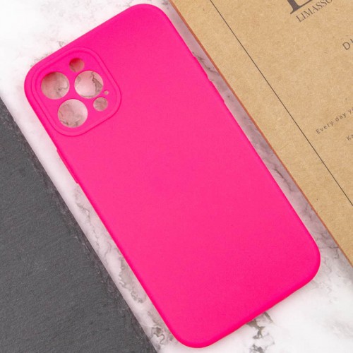 Чехол Silicone Case Full Camera Protective (AA) NO LOGO для Apple iPhone 12 Pro Max (6,7") Розовый / Barbie pink