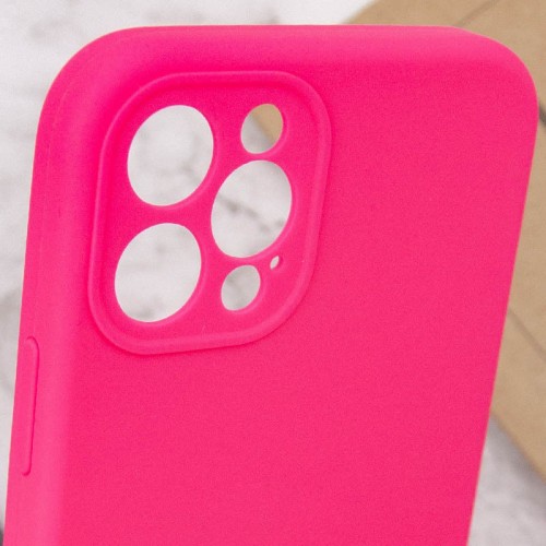 Чехол Silicone Case Full Camera Protective (AA) NO LOGO для Apple iPhone 12 Pro Max (6,7") Розовый / Barbie pink